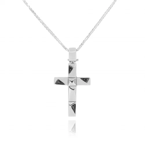 Pendente Croce con Diamanti Neri