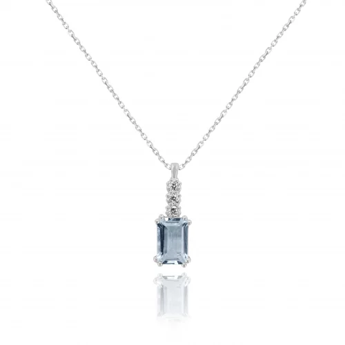 Pendente con Acquamarina e Diamanti