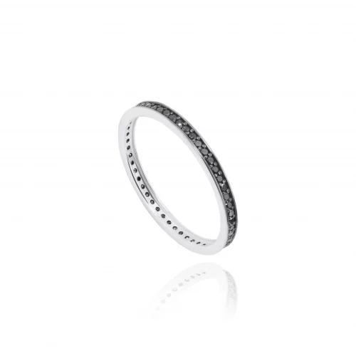 Anello Riviera con Diamanti Neri