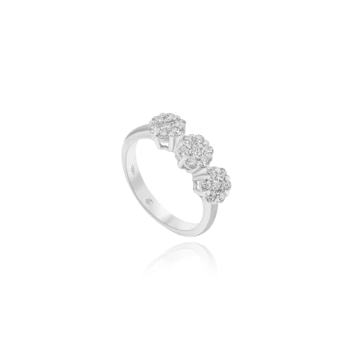 Anello Trilogy Pavè con Diamanti