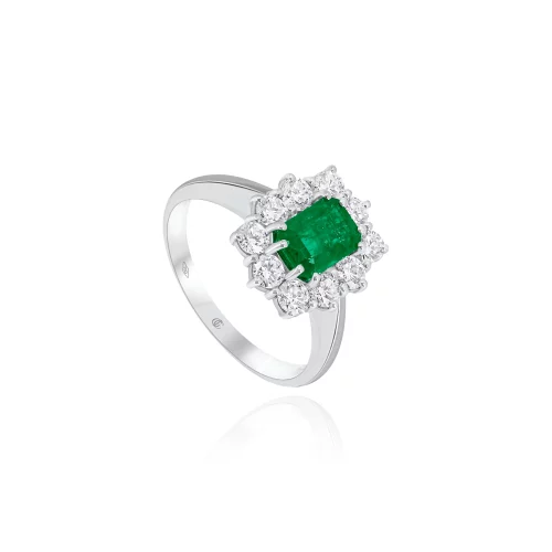 Anello con Smeraldo e Diamanti