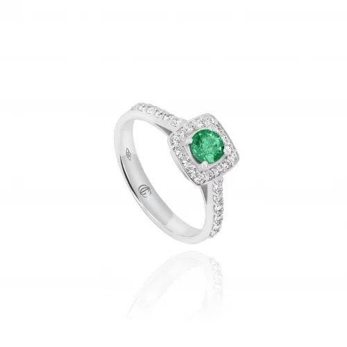 Anello con Smeraldo e Diamanti