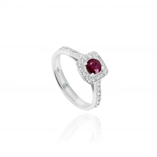 Anello con Rubino e Diamanti