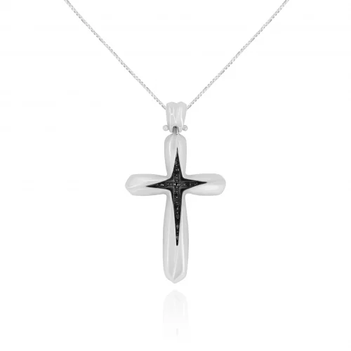 Pendente Croce con Diamanti Neri