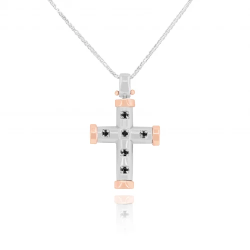 Pendente Croce con Diamanti Neri