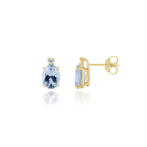 Orecchini con Acquamarina e Diamanti