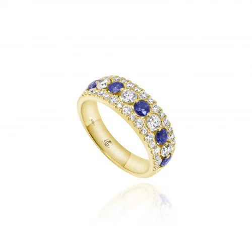 Anello con Zaffiri e Diamanti