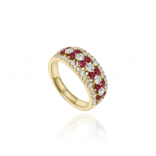 Anello con Rubini e Diamanti
