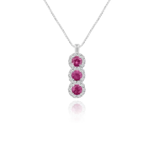 Pendente Trilogy con Rubini e Diamanti
