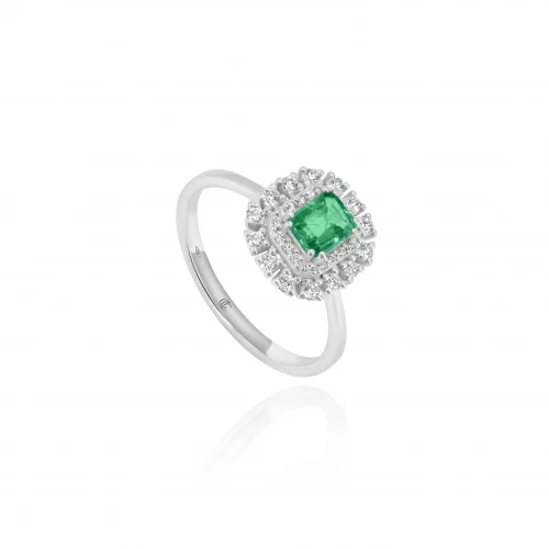 Anello con Smeraldo e Diamanti