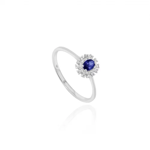 Anello con Zaffiro e Diamanti