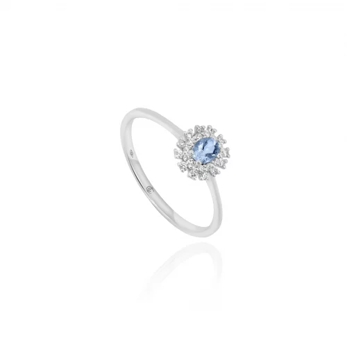 Anello con Acquamarina e Diamanti