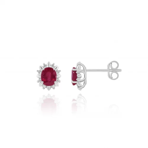 Orecchini con Rubini e Diamanti
