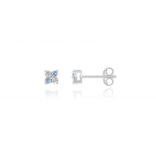 Orecchini con Topazio Azzurro e Diamanti