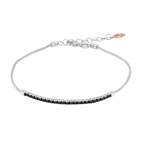 Bracciale Mezzo Tennis con Diamanti Neri