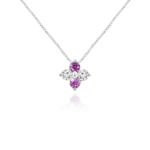 Pendente con Topazi Rosa e Diamanti