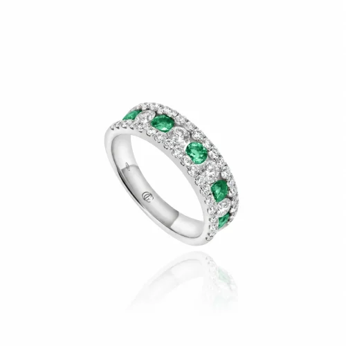 Anello con Smeraldi e Diamanti