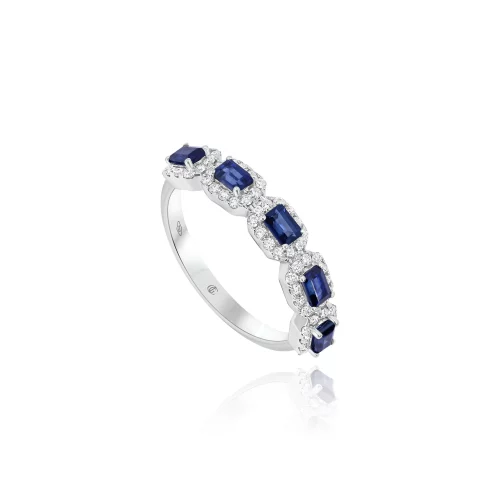 Anello con Zaffiri e Diamanti