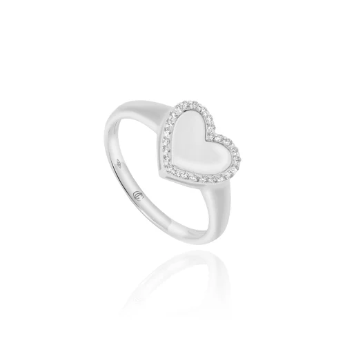 Anello Cuore Pavè con Diamanti