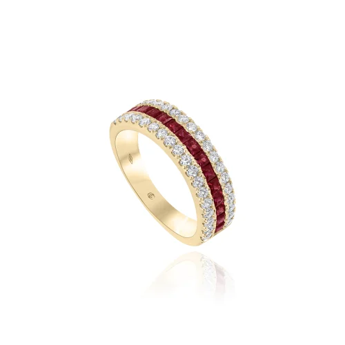 Anello con Rubini e Diamanti