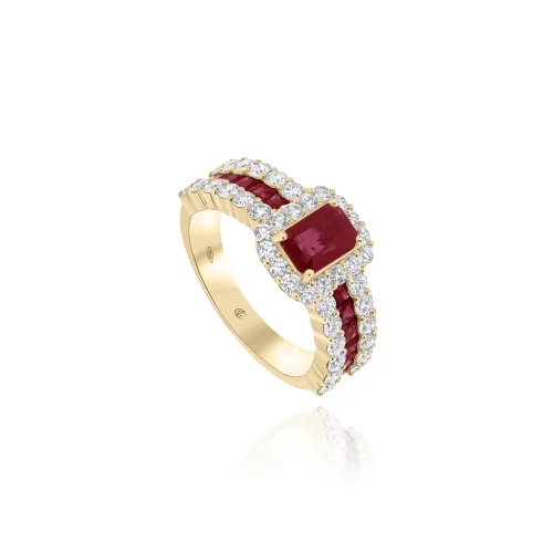 Anello con Rubini e Diamanti