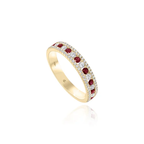Anello con Rubini e Diamanti