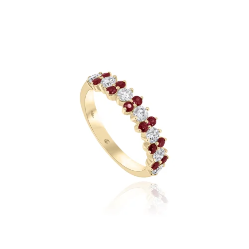 Anello con Rubini e Diamanti