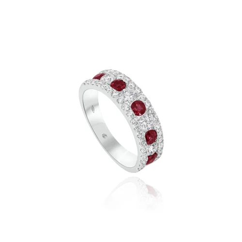 Anello con Rubini e Diamanti
