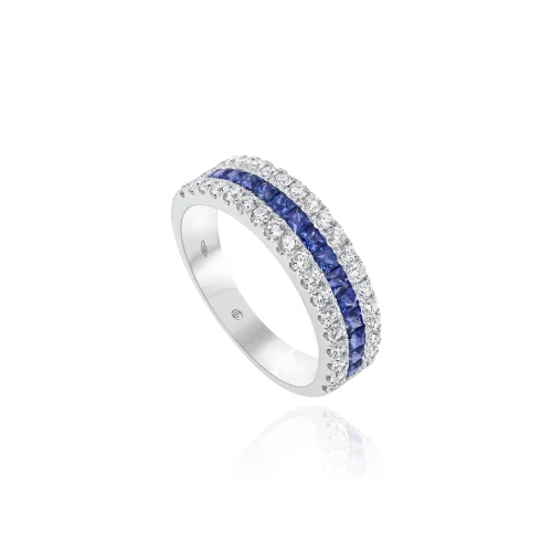 Anello con Zaffiri e Diamanti