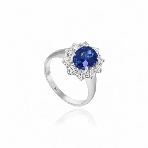 Anello con Zaffiro e Diamanti