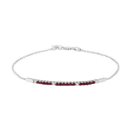 Bracciale Mezzo Tennis con Rubini e Diamanti