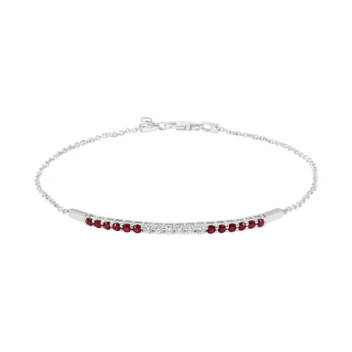 Bracciale Mezzo Tennis con Rubini e Diamanti