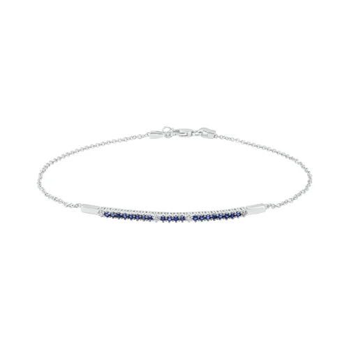 Bracciale Mezzo Tennis con Zaffiri e Diamanti